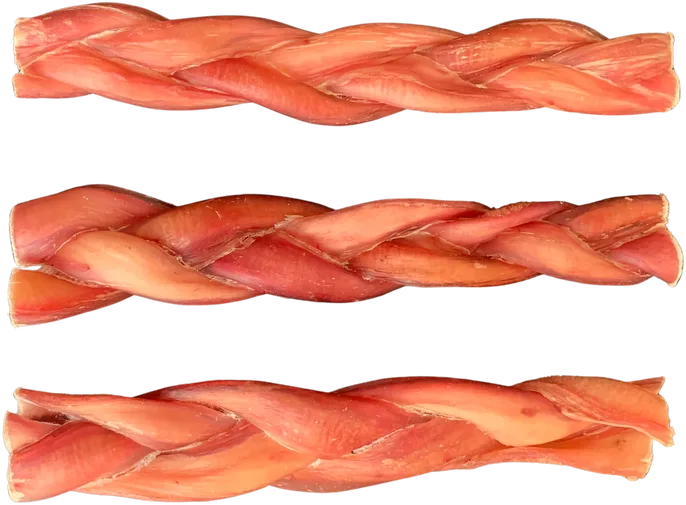 Braided beef pizzle dog chews